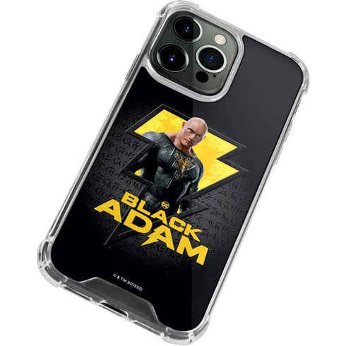 DC Comics Black Adam Movie Art Character and logo iPhone 14 Pro Clear Case
